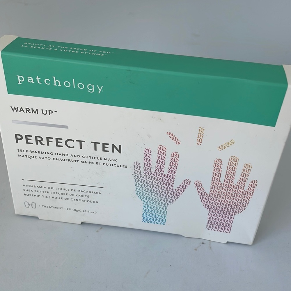 Patchology perfect 10 warm up hand and cuticle mask gloves NWT